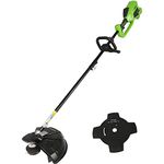 Greenworks 40V Cordless Brushcutter with Brushless Motor, Adjustable Height, 40cm Cutting Width, Bump Feed 2mm Nylon Line or 25cm Blade WITHOUT 40V Battery & Charger, 3 Year Guarantee GD40BC