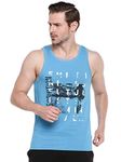 Force NXT Men Cotton Relay Tank Top Innerwear Vest (Pack of 1) Sky Blue