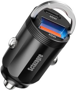 Sctazagre Caricatore Auto USB C Adattatore 45W Telefono Carica Batteria Rer Auto Cellulare Presa USB Accendisigari Caricabatterie USB Tipo C Macchina Rapido For iPhone Samsung
