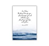 Jeremiah 29 11 Gifts, For I know the plans I have for you Bible Verse Wall Art Print UNFRAMED A4, Crafty Cow Design