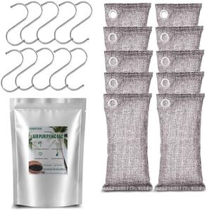 Activated Charcoal Odor Absorber for Strong Odor, Coconut Shell Charcoal Air Purifying Bags, Deodorizer Odor Eliminator for Home Basement, Cars, Closets, Shoes, Smoke, Pet(10 x 100g)