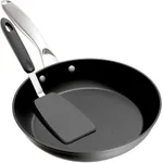 Frying Pan Nonstick - 10" Non Stick Frying Pan with Lid Splatter Screen - Lightweight Aluminum Fry Pan Skillet Includes Spatula - 2" Deep Egg Pan, PFAS-Free and PFOA Free, Dishwasher Safe, Oven Safe