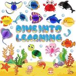 Ocean Fish Bulletin Board Classroom Decorations Under The Sea Bulletin Board Set Sea Animal Life Paper Cutouts for Ocean Tropical Fish Theme Classroom Dive Into Learning School Nursery Decor