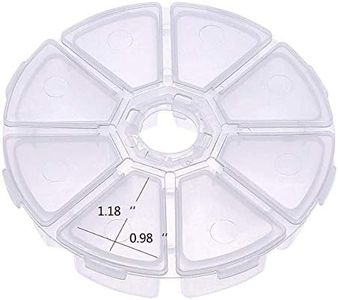 8 Grids Round Transparent Plastic Bead Organizers with Individed Locking for Small Crafting Parts