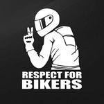 KaaHego Car&Bikers Sticker Vinyl Decal Emblem Windows,Sides,Bumper, Hood Car Sticker for Respect for Bikers_(White)