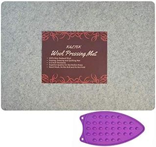 Wool Pressing Mat 24" x 17" for Quilting | 100% Pure New Zealand Wool Mat for Sewing and Ironing | Large Size and Comes with Silicone Iron Pad Included