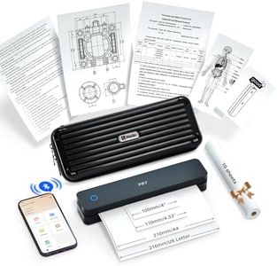PRT 300DPI Thermal Printer with Carrying Case, Portable Inkless Small Wireless Printer, Support A4, A5, Compatible with Phone, Computer for Office, Vehicles, Travel, Home Use