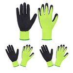 HLDD HANDLANDY Kids Gardening Gloves for Age 2-13, 3 Pairs Foam Rubber Coated Palm Garden Gloves for Boys Girls, Children Garden Gripper Gloves (Size 4 (Age 7-8), Green)