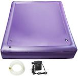 Free Flow Full Wave Water Bed Mattress - PVC Square Purple Softside Water Bed, Comfortable and Foldable Water Mattress Set for The Elderly, Children and Adults (Queen, 60×80x7.9inch)