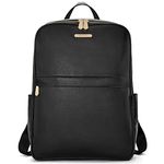 BOSTANTEN Genuine Leather 15.6 inch Laptop Backpack Purse for Women College Casual Backpack Travel Bag Daypack Black