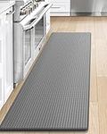 DEXI Kitchen Rug Anti Fatigue Mats for Floor, Non Skid Cushioned Comfort Standing Kitchen Mat Waterproof Runner Mat, 17"x59", Grey