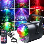 Disco Ball Lights, Party Lights, Dj Disco Lights Laser Light, Sound Activated Stage Strobe Projector with Remote Control for Pub Bar Birthday Christmas Wedding Home Party