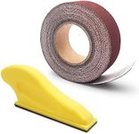 Mini Sander for Small Projects Plus One Roll of 360 Grit Hook and Loop Sandpaper (1''x20'), Micro Sander Sanding Tool Kit for Detail Sanding, DIY Crafts, Tight Spaces, Precision Woodworking (360 Grit)