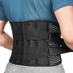DOLTAS Lumber Sacral Belt for Lower Back Pain Relief LS belt with four Aluminium plates & Adjustable Back support for Men & Women Universal (BLACK)