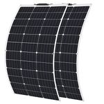 WUZECK Flexible Solar Panel 200W 12V/24V, 2X100W High efficiency Monocrystalline solar panel power for RVs,boat,Caravan (200W solar panel)