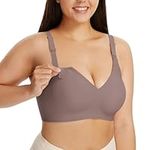 HBselect Seamless Nursing Bras: Comfortable Maternity Bra for Breastfeeding Mums -Wireless Bralette Includes Bonus Bra Extender. Gray