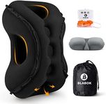 Inflatable Travel Pillow,Multifunction Travel Neck Pillow for Airplane to Avoid Neck and Shoulder Pain,Support Head,Neck,Used for Sleeping Rest, Airplane and Home Use,with Eye Mask, Earplugs