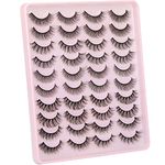 Natural Lashes Fluffy 20 Pairs 5 Styles False Eyelashes Pack 3D Wispy Cat Eye Lashes