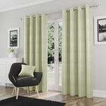 Enhanced Living Goodwood Green Thermal Blockout Eyelet Curtains - 66 x 72 inch (168 x 183cm) - Energy Saving & Noise Reducing Curtains for Living Room & Bedroom