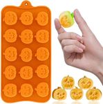 Pumpkin Candy Silicone Molds for Halloween Small Chocolate, Wax Melts, Cake Decoration 15 Cavity Food Grade Bpa Free for Kids, Oven Safe DIY Homemade Mould Treat or Trick -1 PC