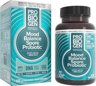 PROBIOGEN Stress & Mood Balance Probiotic: Smart Spore Technology, DNA Verified, 100X Better Survivability , 120 count