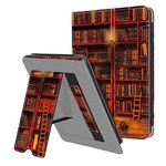 Fintie Stand Case for 6.8" Kindle Paperwhite (11th Generation-2021) and Kindle Paperwhite Signature Edition - Premium PU Leather Sleeve Cover with Card Slot and Hand Strap (Library)