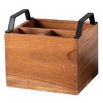 nestroots spoon stand for kitchen | cutlery holder for dining table spoon holder| wooden cutlery stand ( Brown black )