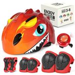 VICTGOAL Kids Bike Helmet for Boys Girls, Lightweight 3D Toddler Bike Helmet Age 3-8, Adjustable Infant Bicycle Helmet for Multi-Sport Scooter Cycling Skateboard (Red-Set with Bell, S: 50-54cm)