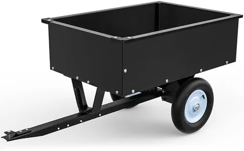 YITAMOTOR 350LB 8 Cubic Feet Steel Dump Cart ATV/UTV Trailer Tow Behind Lawn Black