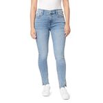 kensie Jeans Women's High-Rise Deconstructed Skinny Raw Edge Hem 28-Inch Inseam, Sizes 0-16, Marina Wash, 14