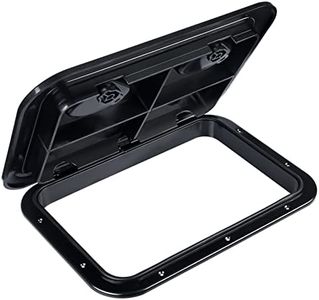 smartmarine Marine Deck Access Hatch 17.3“×12.4 Black Rectangle Boat Hatch & Lid,Boat Deck Hatch Lids