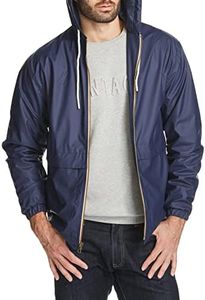Weatherproof Vintage Men’s Lightweight Waterproof Coated Hooded Rain Jacket – Best Travel Rain Jacket, Windbreaker Raincoat with Hood for Men, Light Waterproof Rain Slicker, Navy 2X-Large