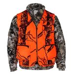 Klarny Blaze Orange Hunting Vest with Pockets, High-Visibility, Waterproof, Ultra-Quiet Deer and Bow Hunting Gear Accessories, Camo Orange, Large