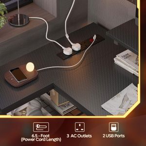 Bestier L-Shaped Gaming Desk with RGB Lighting – Corner Computer Table
