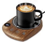 Mug Warmer, MQUPIN Coffee Mug Warmer for Desk 4 Temperature Settings (55℃/65℃/75℃/85℃), 1-12 Hour Timer Cup Warmer with 8 Hour Auto Shut Off, Smart Mug Warmer for Desk Coffee Milk Tea Cocoa(Woodgrain)