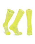 DANISH ENDURANCE Graduated Compression Socks, 21-26mmHg, Breathable & Moisture-Wicking, for Men & Women, Neon Yellow/Light Blue, Medium