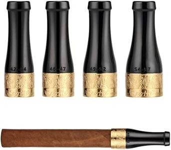 Scotte Cigar Mouthpiece for Men and Women Portable 4 Size Cigar Holder Set with Gift Box (Black and Gold)