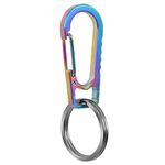 PPFISH Titanium Heavy Duty Carabiner Keychain, EDC Quick Release Hooks with Titanium Key Ring Set for Men Women (Multicolor)