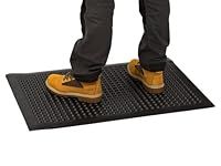 Anti Fatigue Rubber Matting, Non Slip Garage Industrial Workshop Floor Mat, Black 600 x 900mm