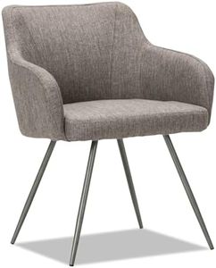 Alera ALECS4351 Captain Series 24 in. x 24.5 in. x 30.25 in. Chrome Base Guest Chair - Gray Tweed