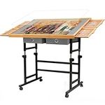Puzzle Table with Wheels, for 1500 Pieces with Drawers and Cover, 34.25" x 25.2" Adjustable Height & 45° Tilting, Puzzle Board for Adults