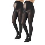 CALZITALY - 2 PAIRS Semi Opaque Maternity Tights, Pregnancy Tights, ComfortableMaternity Pantyhose, 40 DEN | MADE IN ITALY | (L, Black Color)