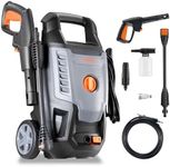 VonHaus Pressure Washer 1600W – Portable Power Washer for Patio, Car, Walls, Fences & More – Jet Wash Comes with Accessories and Attachments – 130 Bar Max Water Pressure, 6.5L Max Water Flow Per Min