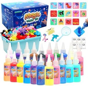 Sea Creatures Magic Water Elf Toy Kit For Kids, Magic Gel Water Pets Sensory Diy Craft Kit, 22 Gels & 14 Molds Squishy Toys Maker Set. Sparkling Magic Gel Glow In The Dark, Birthday Gifts For Kids