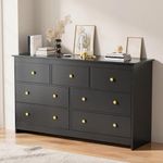 DESERT FURNITURE Chest of Drawers for Storage | Wooden Chest of Drawers for Bedroom | Wooden Storage Furniture with 7 Drawers Storage | Sheesham Wood, Black Finish