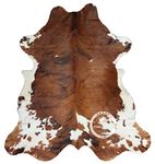 Prime Cowhides - Cowhide Rug Brindle White Belly Genuine Hair on Hide Size: Medium (5ft x 6ft) (150cm x 180cm) | 100% Authentic Cowhide Rug from Colombia | Durable and Long Lasting Cowhide Rug