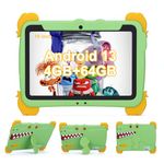 C idea Kids Tablet,10.1 inch Tablet For Kids With Android 13,Children Tablet 4GB RAM 64GB ROM (1TB TF),1280 * 800 FHD Large Screen Tablet,6000mAh Battery,Support 5G/2.4G WiFi(Green)