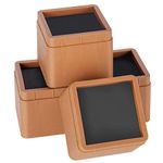 BTSD-home Stackable Bed and Furniture Risers 3 Inch Heavy Duty Bed Lifts for Sofa Couch Chair Table Additional 3 or 6 Inch Height or Storage Drak Brown