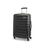 American Tourister Trolley Bag for Travel|Barcelona 69 Cms Polycarbonate Hardsided Medium Check-in 4 Spinner Wheel Luggage Bag|Suitcase for Travel|Trolley Bag for Travelling,Gunmetal