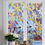 VICINITY 3D Window Films Flower Privacy Film Self Adhesive Decorative Film for Bathroom Door Window Heat Control Anti UV , Pack of 1, PVC Vinyl